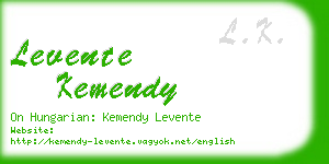 levente kemendy business card